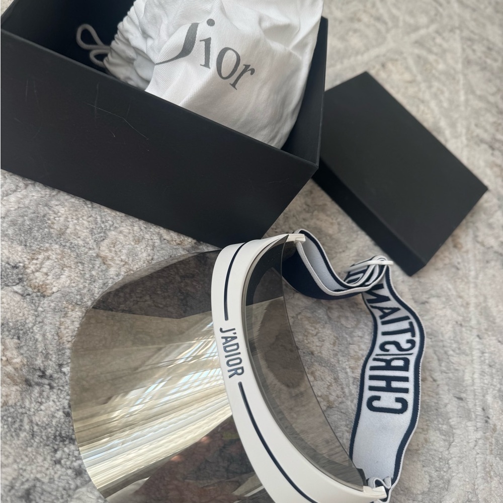 Dior Navy and White J'Adior Visor. Full package. Worn once
